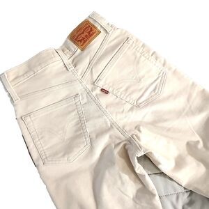 Levi's Rib Cage Boot Size 26 Cream Corduroy Pants Button Fly
